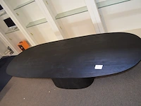 Ovale vergadertafel donker houten blad afm. 3,5m (4) - afbeelding 6 van  7