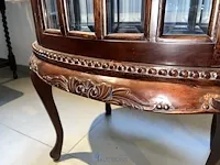 Ovalen handgesneden houten theekastje - afbeelding 8 van  12