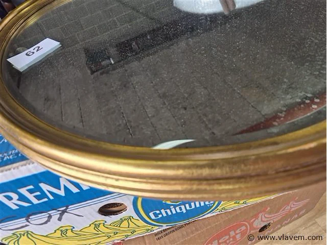 Ovalen spiegel vergulde rand - afbeelding 2 van  2