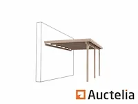 Overkapping/carport plat dak, een zijde tegen de muur circa: 300x500cm. met hoogte aan voorzijde van 200cm. - afbeelding 1 van  1