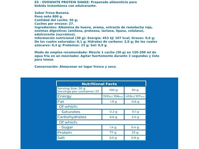 Ovowhite protein shake - afbeelding 2 van  2