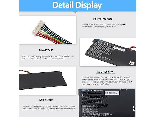 Oyomba ac14b3k ac14b8k notebookbatterij - afbeelding 2 van  4