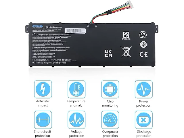 Oyomba ac14b3k ac14b8k notebookbatterij - afbeelding 3 van  4