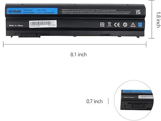 Oyomba t54fj m5y0x laptopbatterij voor dell latitude - afbeelding 3 van  3