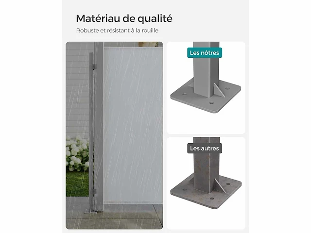Paaltje voor luifelbox - steunstang (x4) - afbeelding 5 van  5