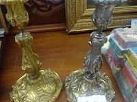 Paar bronzen kandelaars louis xv - afbeelding 1 van  2