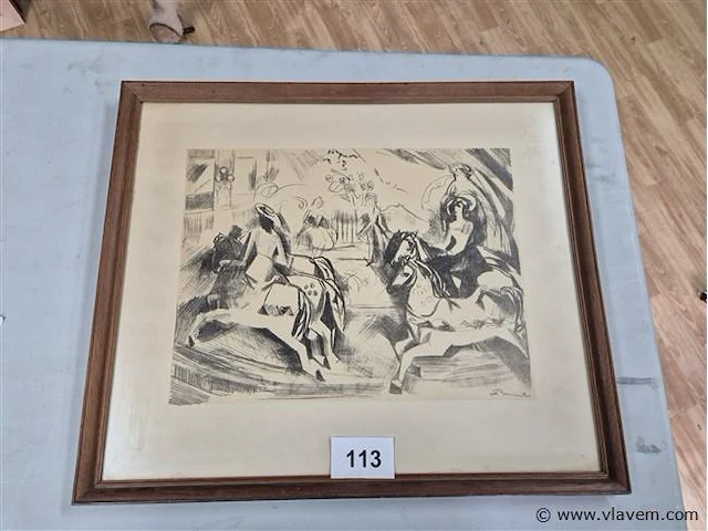 Paardenmolen gesigneerd - afbeelding 1 van  3