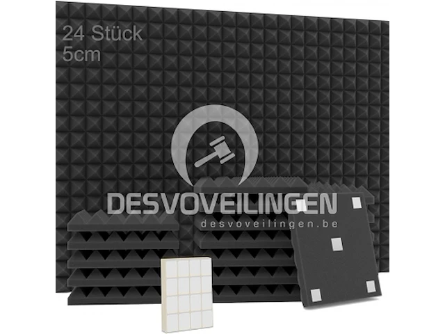 Pack v 24 akoestisch schuim 5cm dik geluidsisolatie - afbeelding 2 van  4