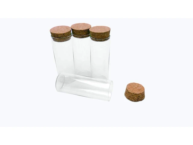 Pack v 50 glazen stolpjes met kork 40ml - afbeelding 1 van  3