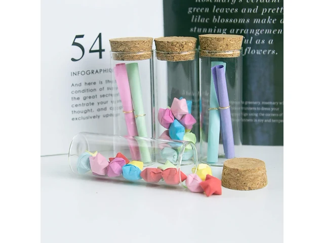 Pack v 50 glazen stolpjes met kork 40ml - afbeelding 3 van  3