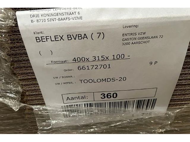 Pallet kartonnen inpakdozen - afbeelding 3 van  4