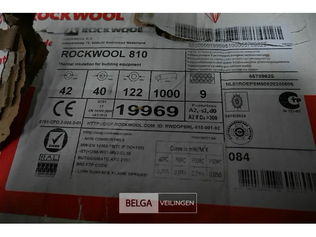 Pallet met rockwoll buisisolatie h100 cm - afbeelding 3 van  3