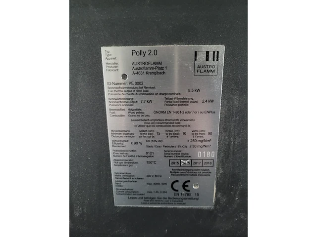Palletkachel austroflamm + schouw - afbeelding 2 van  3