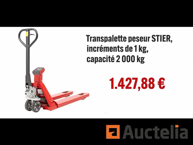 Palletwagen 1 kg stier marches weger digitaal laadvermogen 2000 kg - afbeelding 1 van  2