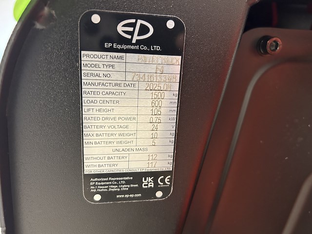 Palletwagen ep f4 - afbeelding 2 van  4