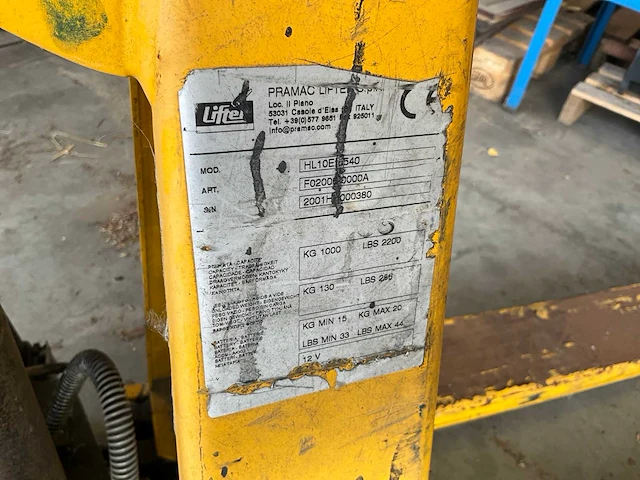 Palletwagen/lifter pramac hl10e /540 - afbeelding 5 van  5