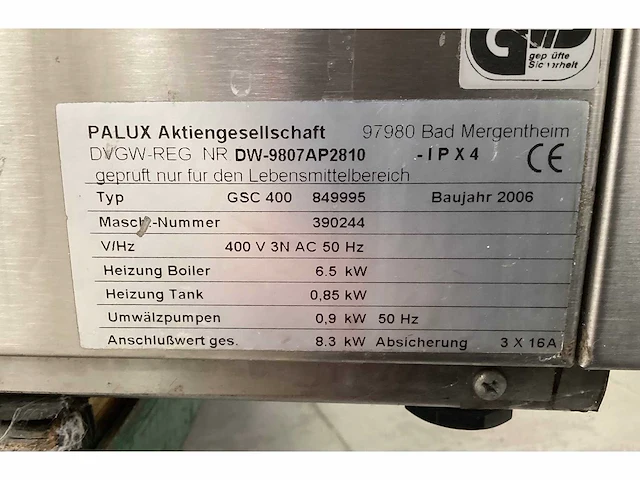 Palux - gsc 400 - vaatwasser - afbeelding 6 van  7