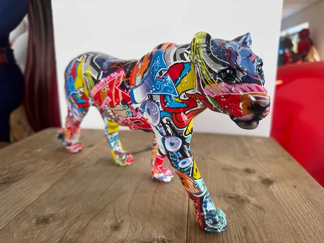 Panter lopend graffiti h18cm x l38cm - afbeelding 1 van  2