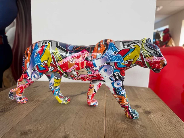Panter lopend graffiti h18cm x l38cm - afbeelding 2 van  2