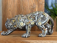 Panter sluipend steampunk h19cm silver - afbeelding 1 van  3