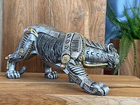 Panter sluipend steampunk h19cm silver - afbeelding 2 van  3