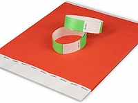 Papieren armbanden neon rood-groen - afbeelding 1 van  6