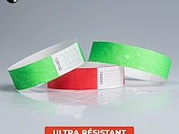 Papieren armbanden neon rood-groen - afbeelding 4 van  6