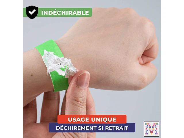 Papieren armbanden neon rood-groen - afbeelding 3 van  6