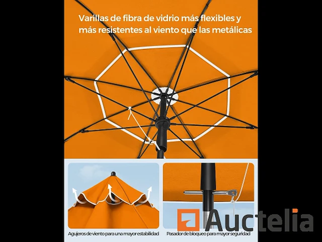 Parasol 160 cm, upf 50+, bidirectioneel kantelbaar 30° - afbeelding 7 van  7