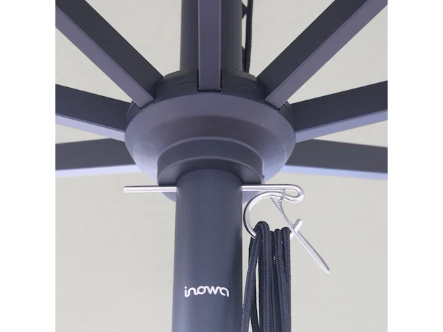 Parasol 2,5m alu donkergrijs + beschermhoes + parasolvoet 40kg - afbeelding 2 van  19