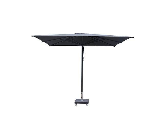 Parasol 2,5m alu donkergrijs + beschermhoes + parasolvoet 40kg - afbeelding 1 van  19