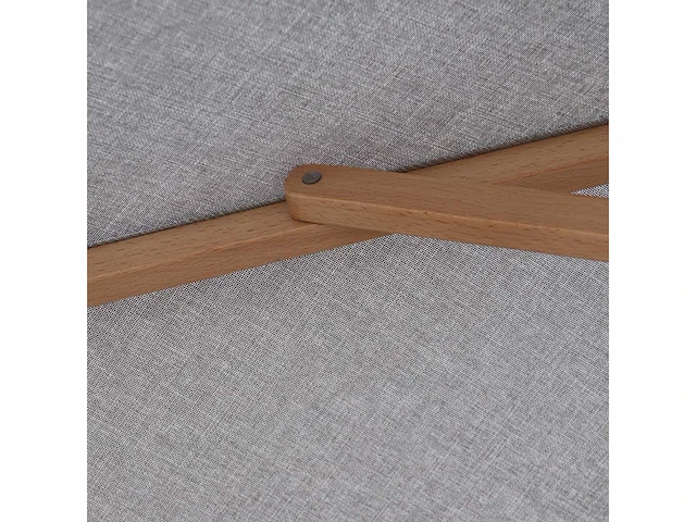 Parasol 2,5m hout lichtgrijs + beschermhoes + parasolvoet 40kg zwart - afbeelding 19 van  21