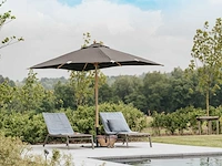 Parasol 2,5m hout lichtgrijs + beschermhoes - afbeelding 4 van  18