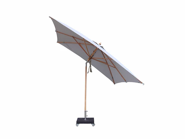 Parasol 2,5m hout lichtgrijs + beschermhoes - afbeelding 13 van  18