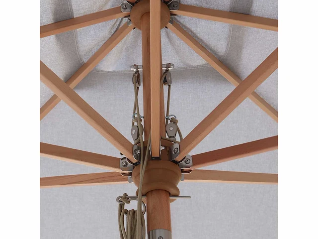 Parasol 2,5m hout lichtgrijs + beschermhoes - afbeelding 14 van  18