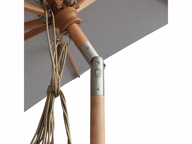 Parasol 2,5m hout lichtgrijs + beschermhoes - afbeelding 15 van  18
