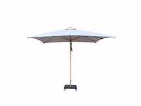 Parasol 2,5m hout medium grijs + beschermhoes + parasolvoet 40kg zwart - afbeelding 1 van  17