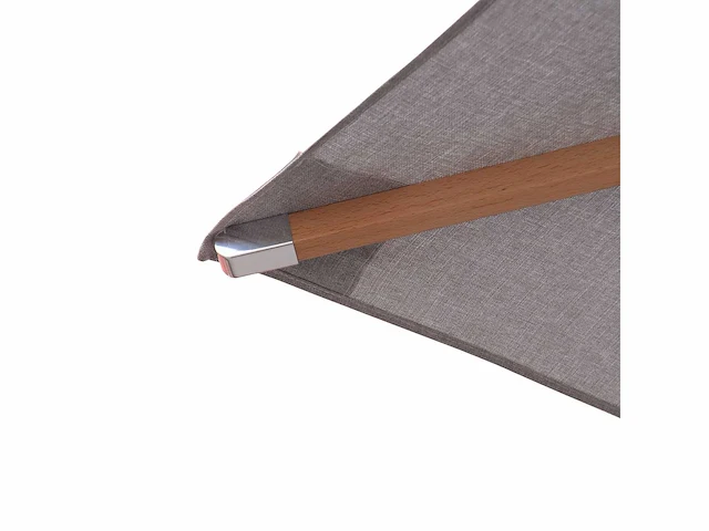 Parasol 2,5m hout medium grijs + beschermhoes + parasolvoet 40kg zwart - afbeelding 15 van  17