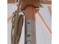 Parasol 2,5m hout medium grijs + beschermhoes + parasolvoet 40kg zwart - afbeelding 16 van  17