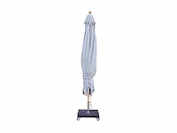 Parasol 2,5m hout medium grijs + beschermhoes + parasolvoet 40kg zwart - afbeelding 17 van  17