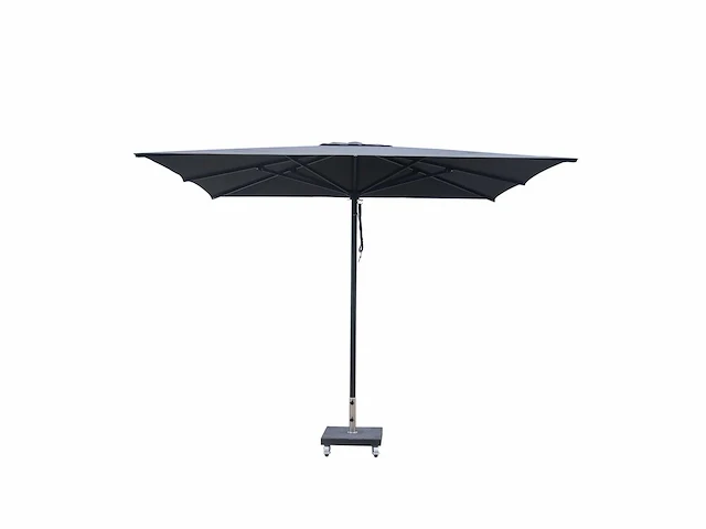 Parasol 3m alu lichtgroen + beschermhoes + parasolvoet 40kg zwart - afbeelding 1 van  17