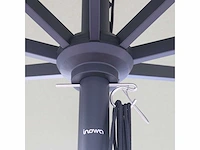 Parasol 3m alu lichtgroen + beschermhoes + parasolvoet 40kg zwart - afbeelding 16 van  17