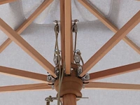 Parasol 3m hout zand + beschermhoes + parasolvoet 40kg - afbeelding 3 van  21