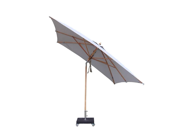 Parasol 3m hout zand + beschermhoes + parasolvoet 40kg - afbeelding 16 van  21