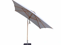 Parasol 3m hout zand + beschermhoes + parasolvoet 40kg - afbeelding 16 van  21