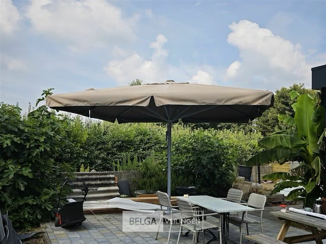 Parasol 4x4m met marmeren voet - afbeelding 2 van  3