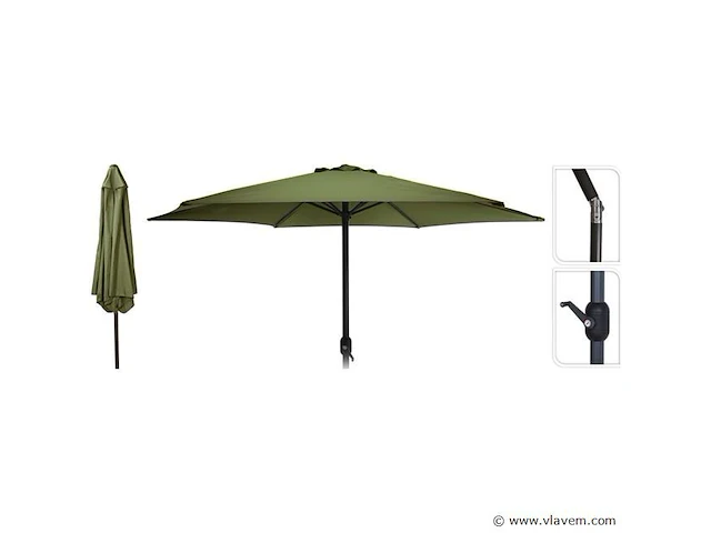 Parasol kantelbaar donkergroen - afbeelding 1 van  3