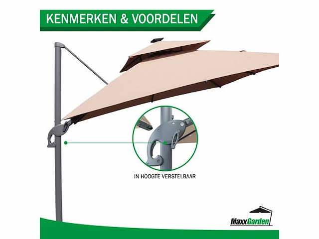 Parasol met led licht - afbeelding 3 van  5