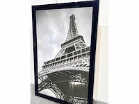 Parijs - eiffeltorens - fotokunst op cavas & vernis - luxe large black piano gloss - afmeting +- / 70x90 cm - afbeelding 5 van  5