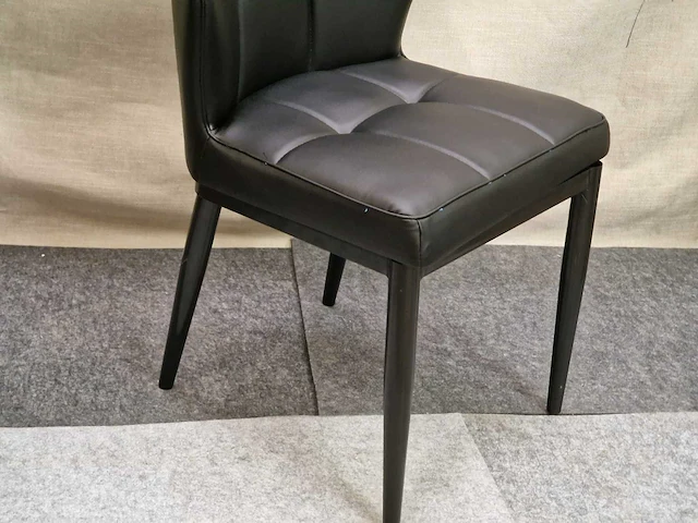 Paris black pu - dining chair (2x) - afbeelding 2 van  5